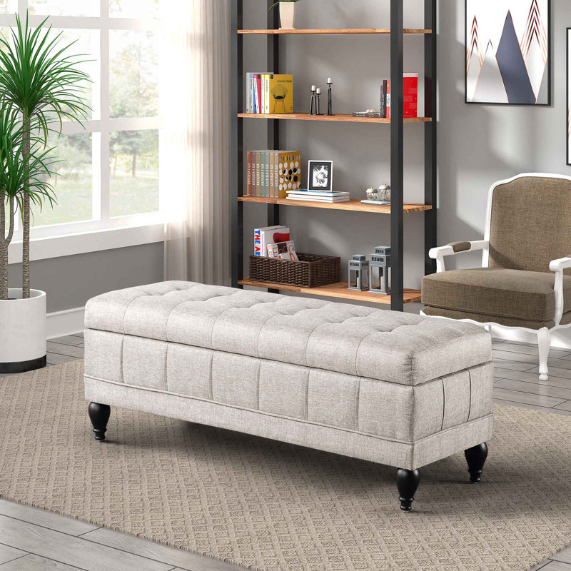 Darby Home Co Akash Upholstered Flip Top Storage Bench